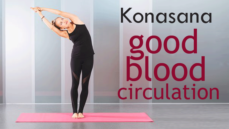 Konasana for good blood circulation